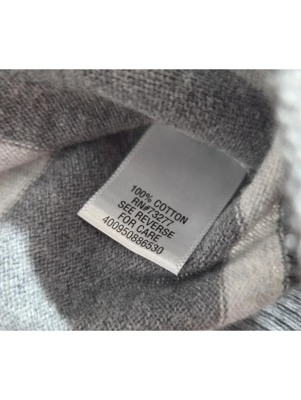 Sonoma Lifestyle Men's Gray Striped Crewneck Cotton Sweater Size L #1563
